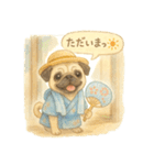 夏パグ日和スタンプ（個別スタンプ：4）