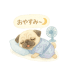 夏パグ日和スタンプ（個別スタンプ：5）