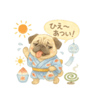 夏パグ日和スタンプ（個別スタンプ：8）