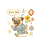 夏パグ日和スタンプ（個別スタンプ：12）