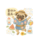 夏パグ日和スタンプ（個別スタンプ：16）