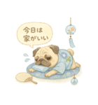 夏パグ日和スタンプ（個別スタンプ：21）