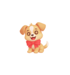3D子犬スタンプ（文字なし）（個別スタンプ：10）