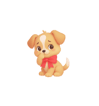 3D子犬スタンプ（文字なし）（個別スタンプ：34）