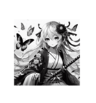 [アレンジ用]くノ一 忍者（個別スタンプ：4）