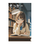 Girls in the library（個別スタンプ：10）