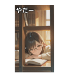 Girls in the library（個別スタンプ：15）