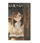 Girls in the library（個別スタンプ：17）