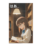 Girls in the library（個別スタンプ：24）