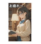 Girls in the library（個別スタンプ：27）