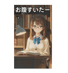 Girls in the library（個別スタンプ：28）