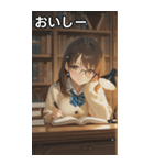Girls in the library（個別スタンプ：31）