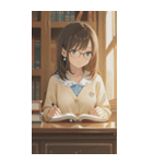 Girls in the library0（個別スタンプ：1）