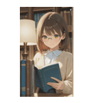 Girls in the library0（個別スタンプ：2）