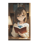 Girls in the library0（個別スタンプ：3）