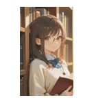 Girls in the library0（個別スタンプ：4）