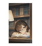 Girls in the library0（個別スタンプ：7）