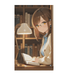 Girls in the library0（個別スタンプ：8）