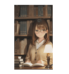 Girls in the library0（個別スタンプ：9）