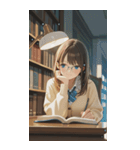 Girls in the library0（個別スタンプ：10）