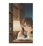 Girls in the library0（個別スタンプ：13）