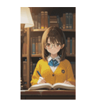 Girls in the library0（個別スタンプ：14）