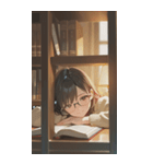 Girls in the library0（個別スタンプ：15）