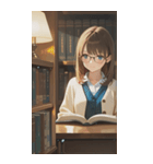 Girls in the library0（個別スタンプ：16）