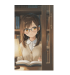 Girls in the library0（個別スタンプ：17）