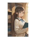Girls in the library0（個別スタンプ：20）