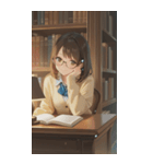 Girls in the library0（個別スタンプ：21）