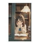 Girls in the library0（個別スタンプ：22）