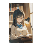 Girls in the library0（個別スタンプ：23）