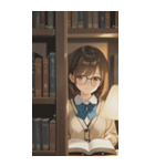 Girls in the library0（個別スタンプ：25）
