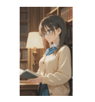 Girls in the library0（個別スタンプ：27）