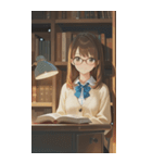 Girls in the library0（個別スタンプ：28）