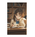 Girls in the library0（個別スタンプ：31）