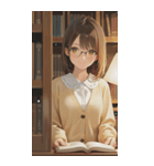 Girls in the library0（個別スタンプ：32）