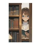 Girls in the library0（個別スタンプ：33）