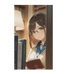 Girls in the library0（個別スタンプ：35）
