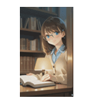 Girls in the library0（個別スタンプ：36）