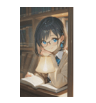 Girls in the library0（個別スタンプ：37）