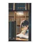 Girls in the library0（個別スタンプ：38）