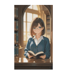 Girls in the library0（個別スタンプ：39）
