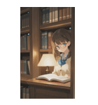 Girls in the library0（個別スタンプ：40）