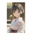 Kimono Girls in Japanese Garden0（個別スタンプ：2）