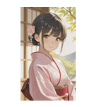 Kimono Girls in Japanese Garden0（個別スタンプ：4）