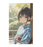 Kimono Girls in Japanese Garden0（個別スタンプ：7）
