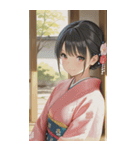 Kimono Girls in Japanese Garden0（個別スタンプ：8）