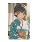 Kimono Girls in Japanese Garden0（個別スタンプ：10）